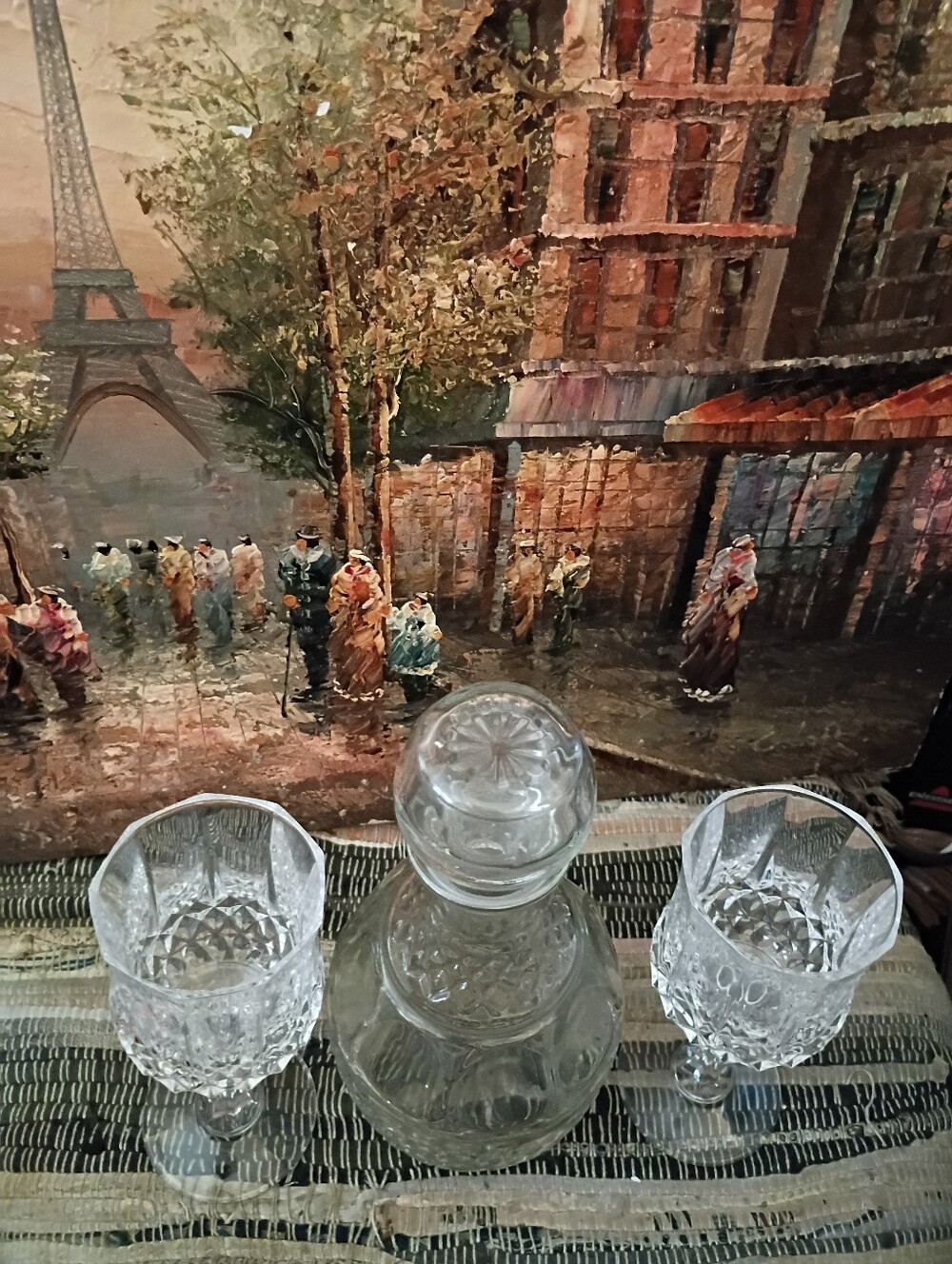 Princess House Clear Crystal Glass Decanter and 2 Goblets -Crystal D'arques.